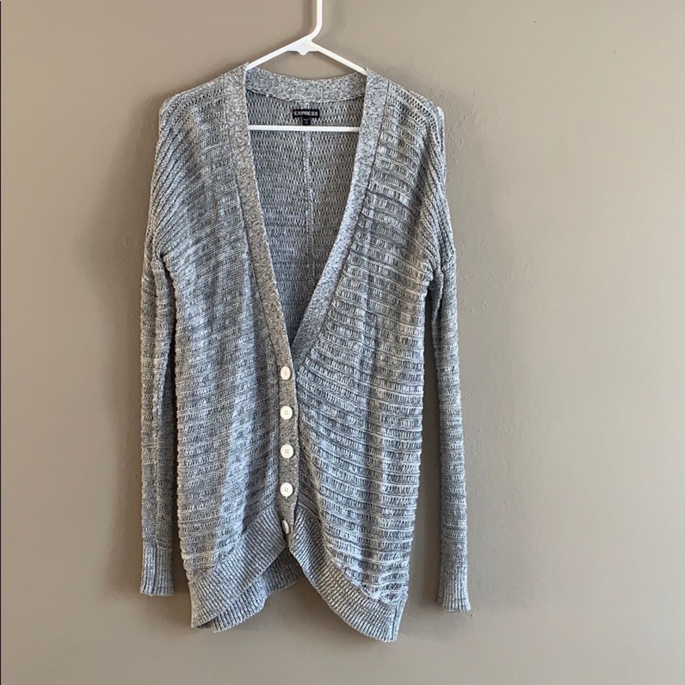 EXPRESS ✨Drop Shoulder Cardigan Marled Grey
